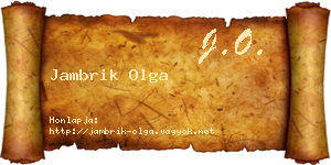 Jambrik Olga névjegykártya